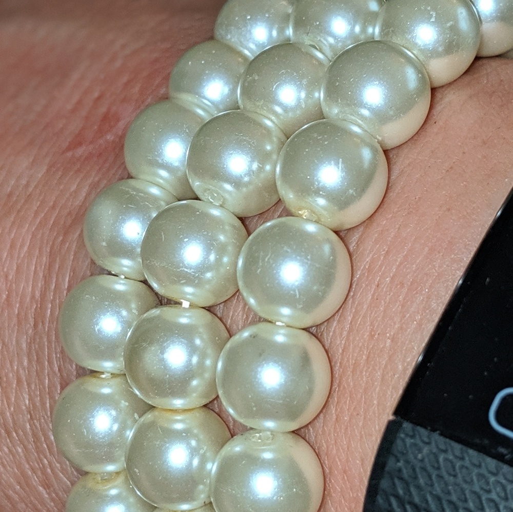3 Row Faux Pearl Bracelet